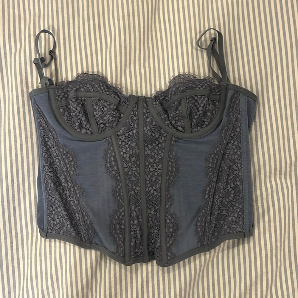 Urban outfitters out from under faded blue corset top